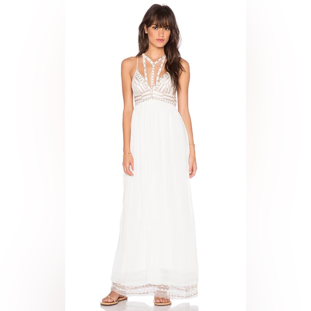 Free People Sacred Geometry Maxi Dress in Ivory Combo Sz. 10